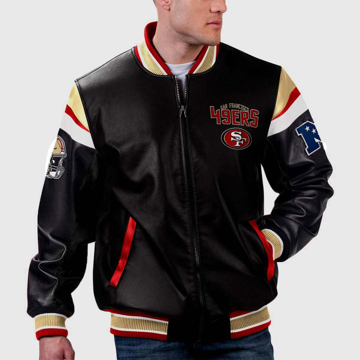 National Football League San Francisco 49ers leather jacket for men and women