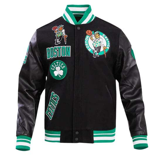 Boston Celtics men’s retro wool varsity jacket, classic design in USA