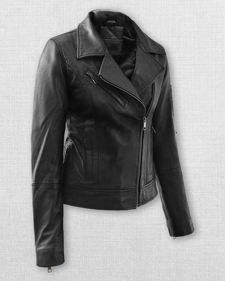 Fashionable Women's Leather Jacket by Karen Gillan
