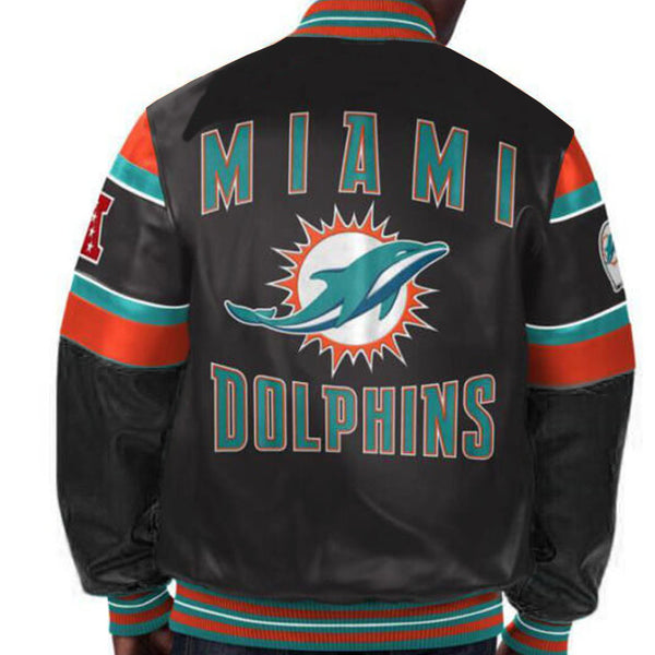 NFL Miami Dolphins Multicolor Leather Jacket by TP