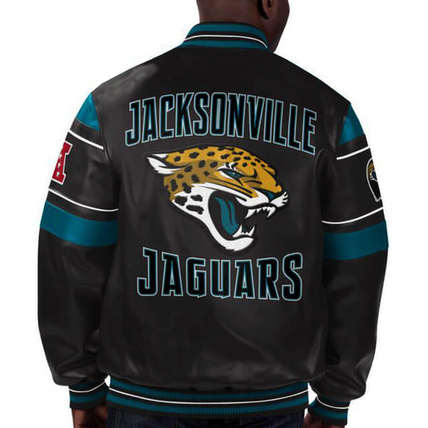 NFL Black Jacksonville Jaguars Leather Jacket by TP