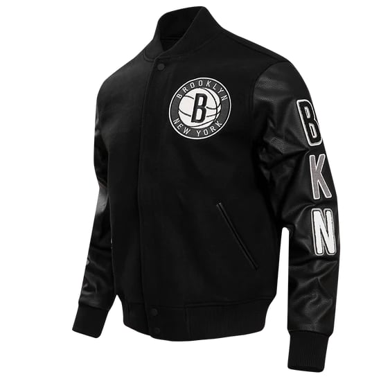 Brooklyn Nets classic wool varsity jacket for women in USA