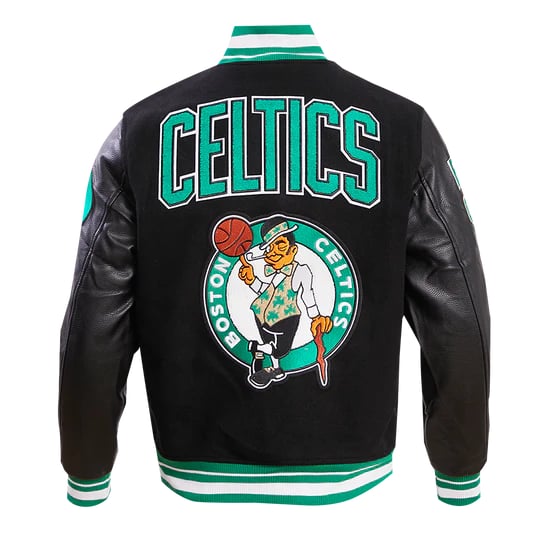 NBA Boston Celtics retro classic men’s wool varsity jacket with ribbed cuffs in USA