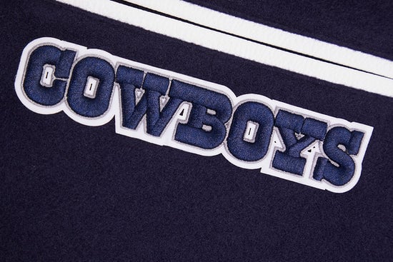 Comfortable men's varsity jacket with bold Cowboys branding
