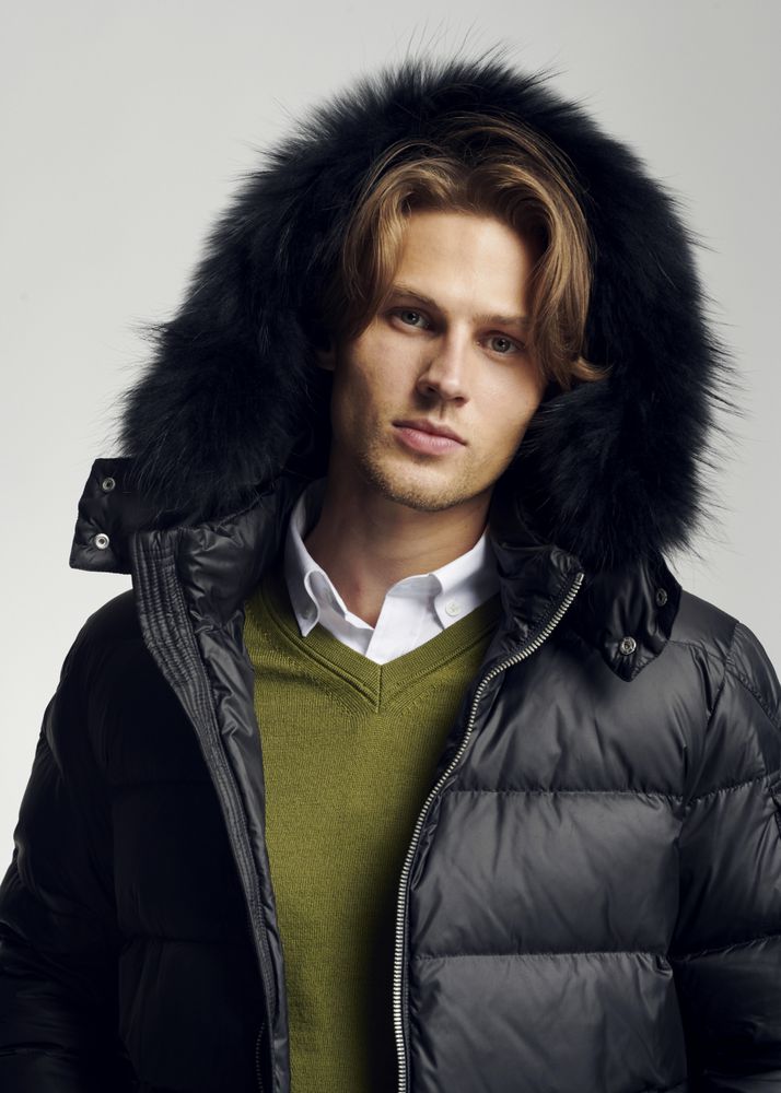 Fur hoodie jacket for men