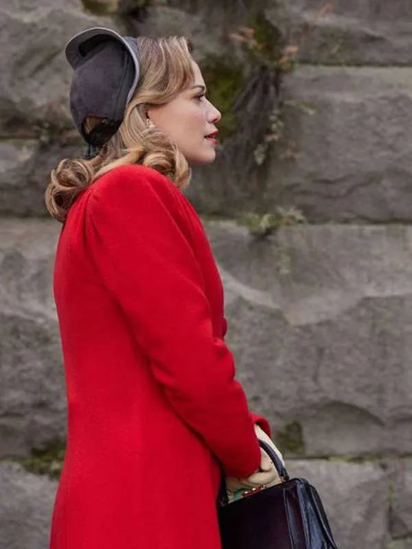 Bethany Joy Lenz Red Coat | A Biltmore Christmas Elegant Women's Outerwear in USA