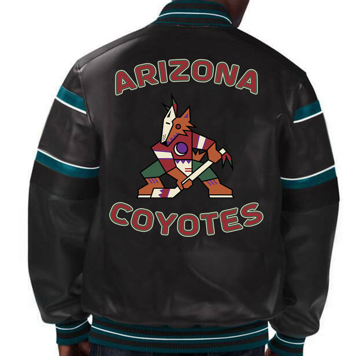 Sport this premium Arizona Coyotes leather jacket, boasting bold team colors and iconic designs for dedicated fans in France style