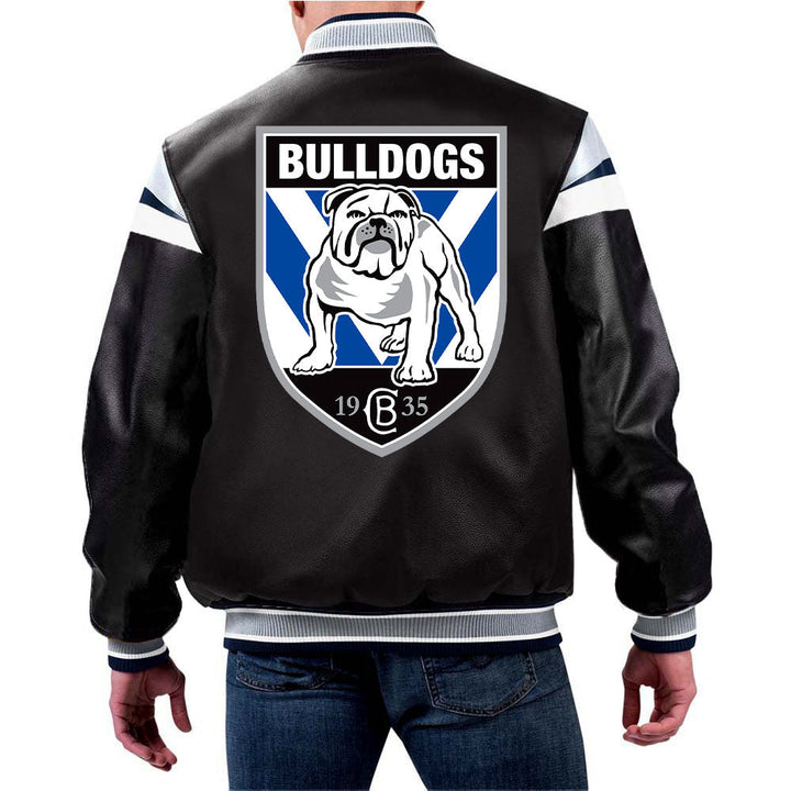 NRL Canterbury-Bankstown Leather Jacket for Men and Women in USA