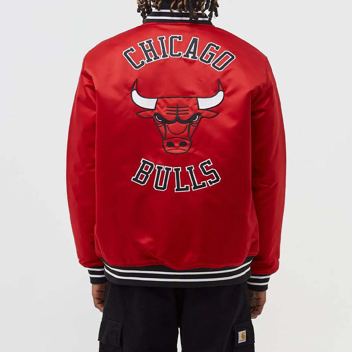 Stylish Chicago Bulls satin jacket perfect for basketball fans in American Market