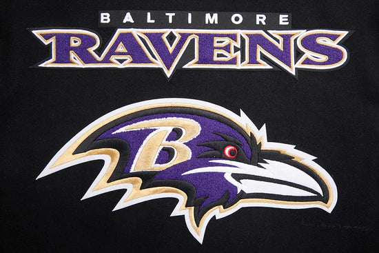 Baltimore Ravens Ribbed Wool Jacket for Fans patch