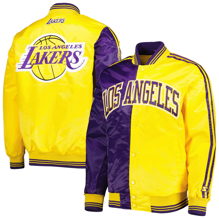 NBA Los Angeles Lakers Starter purple and gold satin jacket for men in USA