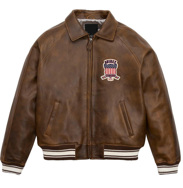 Brown Avirex Icon Leather Jacket