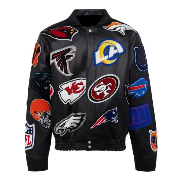 NFL black college Jeff Hamilton leather jacket in USA