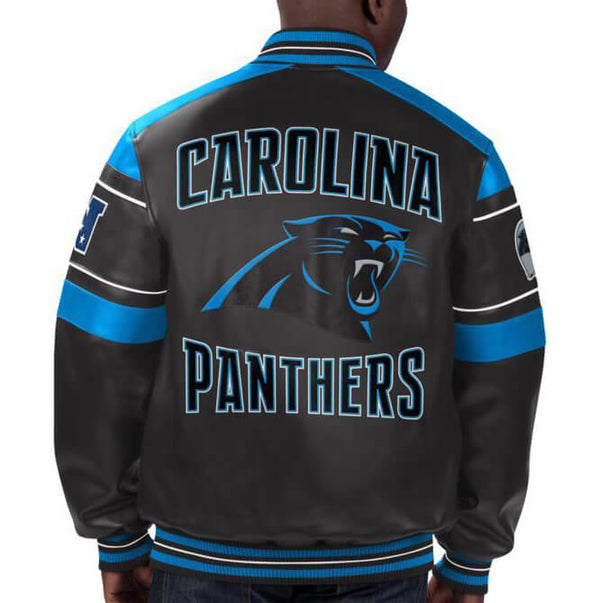 NFL Panther Football team's official men's leather jacket in France style