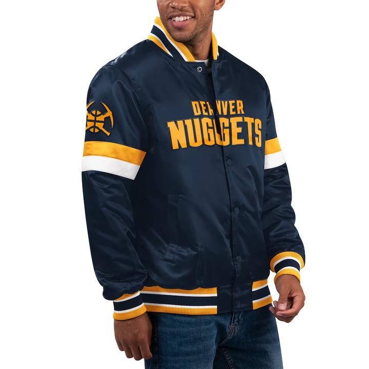 Men's Denver Nuggets Starter jacket featuring home game design in American Market