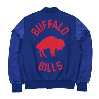 NFL Buffalo Bills Blue Satin Jacket For Men and Women