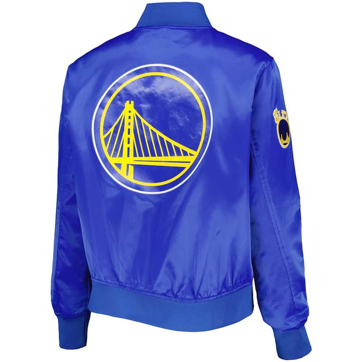 Golden State Warriors Satin Full-Snap Jacket for Women in American Style