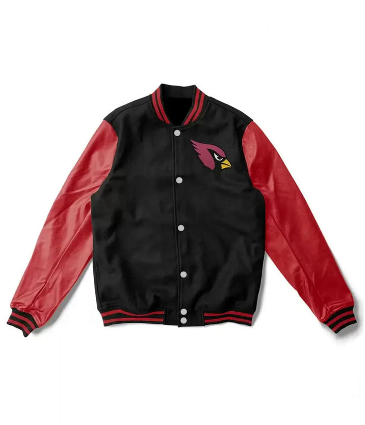 NFL Arizona Cardinals Varsity Jacket in Black and Burgundy
