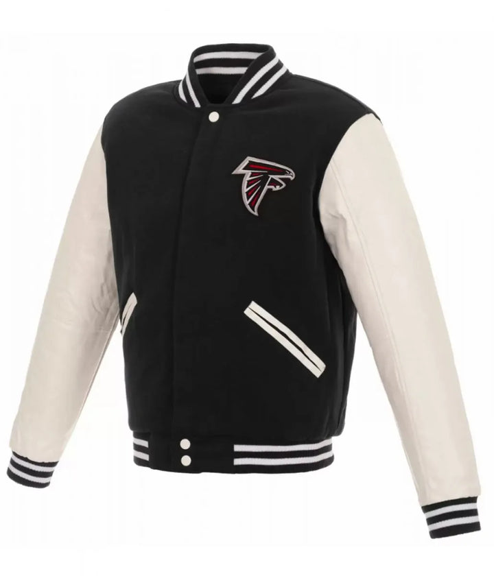 Atlanta Falcons Letterman White and Black Jacket
