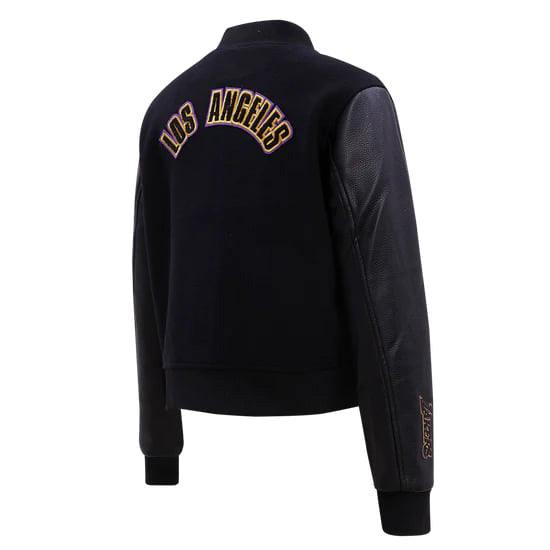 Women’s varsity jacket with Los Angeles Lakers logo in wool in USA