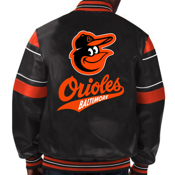 MLB Baltimore Orioles Leather Jacket For Men and Women