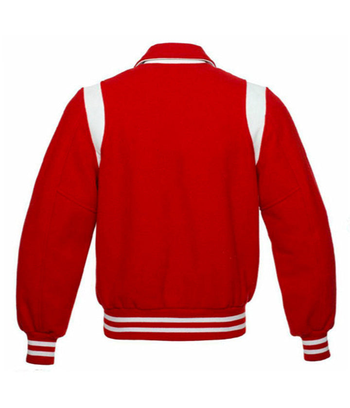 Byron Collar varsity letterman jacket on model in USA