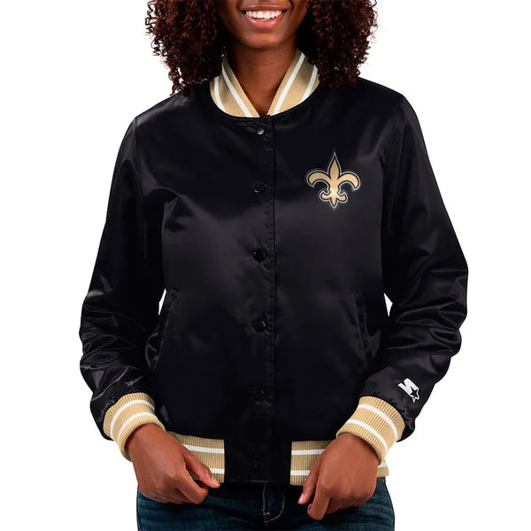 NFL New Orleans Saints Satin Jacket for Men and Women