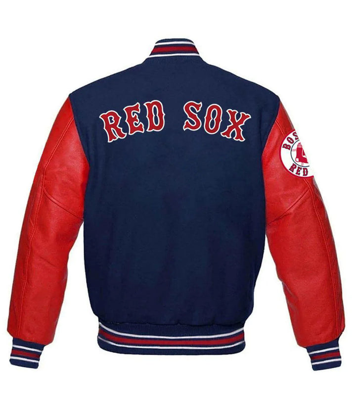 Back View Boston Red Sox Wool Jacket