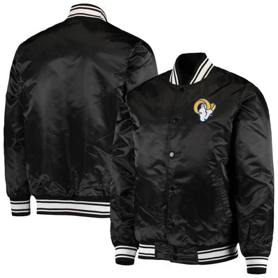 NFL Los Angeles Rams Black Satin Jacket For Men and Women