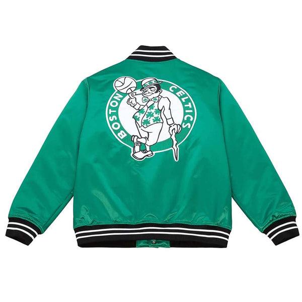 NBA Mitchell & Ness satin jacket featuring Boston Celtics team logo in USA