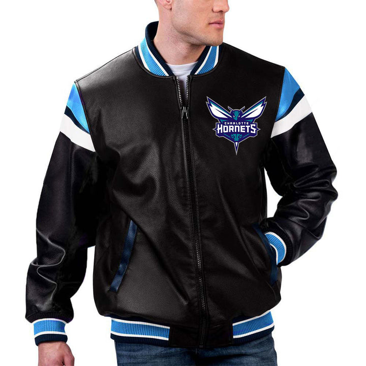 Charlotte Hornets NBA Team Leather Jacket by TJS in American style