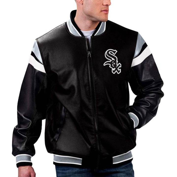 Chicago White Sox leather jacket, a South Side staple for any devoted fan. in American style