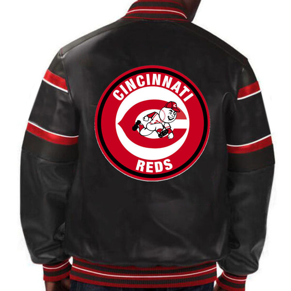 MLB Cincinnati Reds Leather Jacket For Men and Women