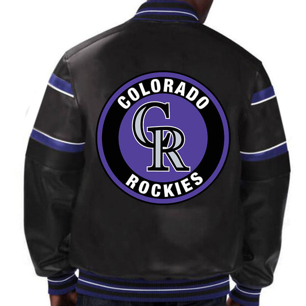 MLB Colorado Rockies Leather Jacket For Men and Women