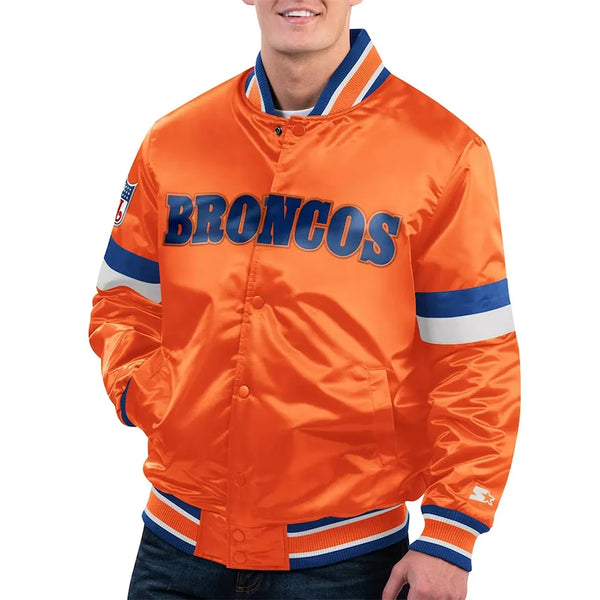 NFL Denver Broncos Satin Jacket For Men and Women