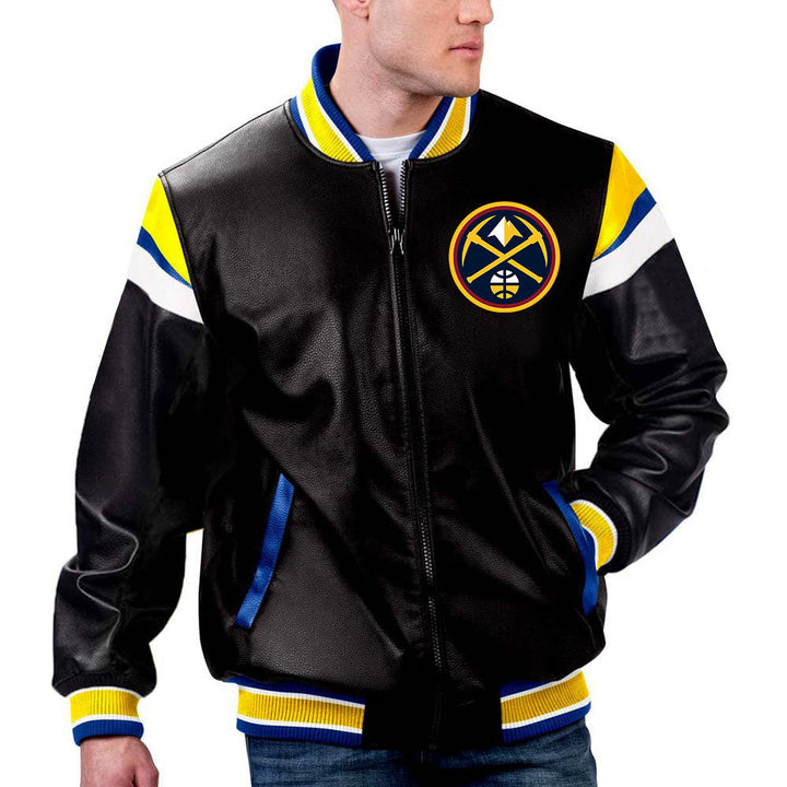 Denver Nuggets NBA Team Leather Jacket by TJS in France style