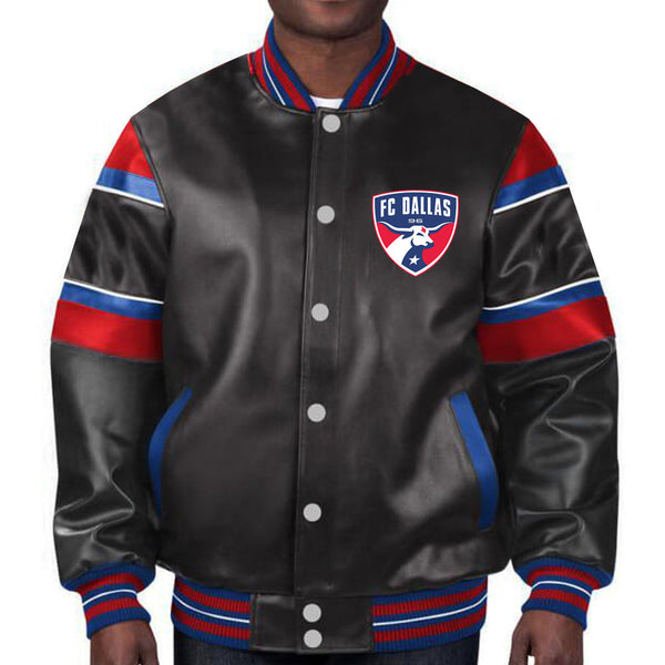 Authentic MLS Dallas FC leather jacket for soccer fans in USA