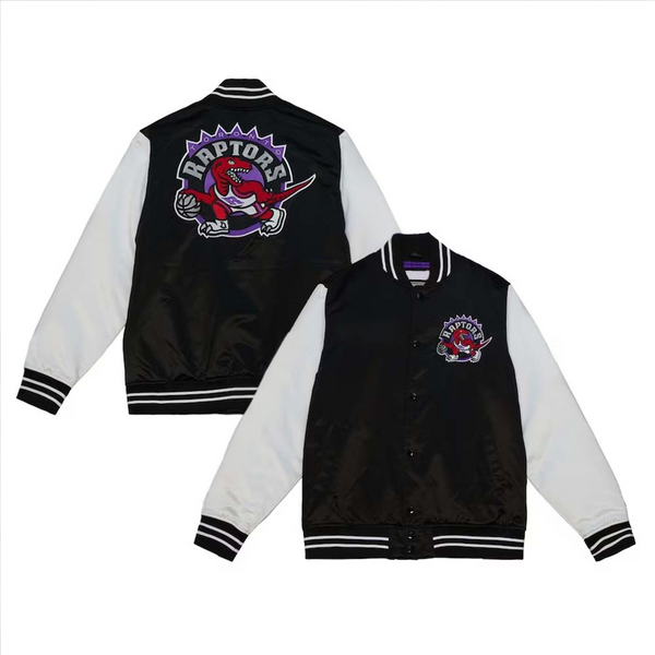 NBA Toronto Raptors Mitchell & Ness black satin varsity jacket for men in USA