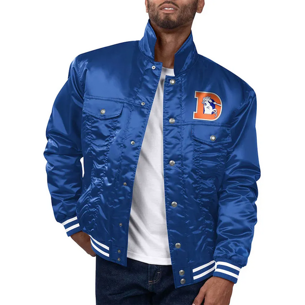 NFL Denver Broncos Satin Jacket For Men and Women