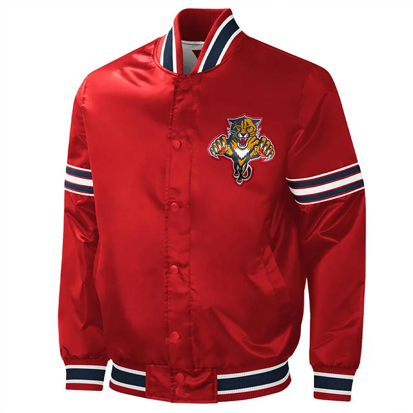 NHL Florida Panthers Satin Jacket Men and Women