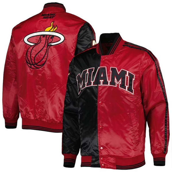 NBA Miami Heat Starter black and red satin jacket for men in USA