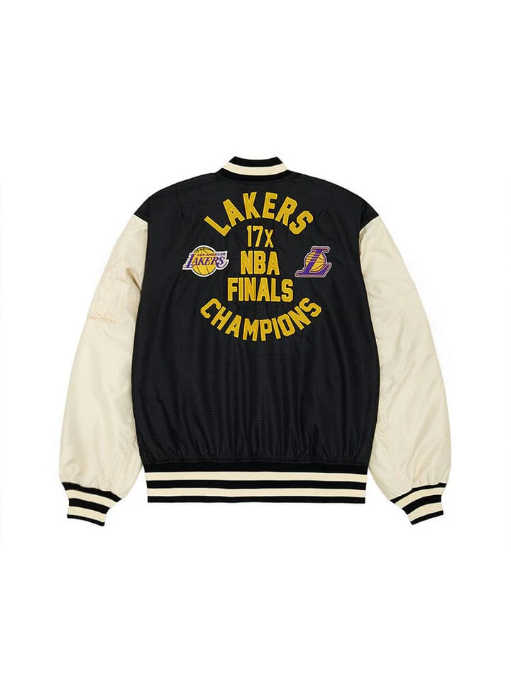 front view NBA LOS ANGELES LAKERS BOMBER JACKET