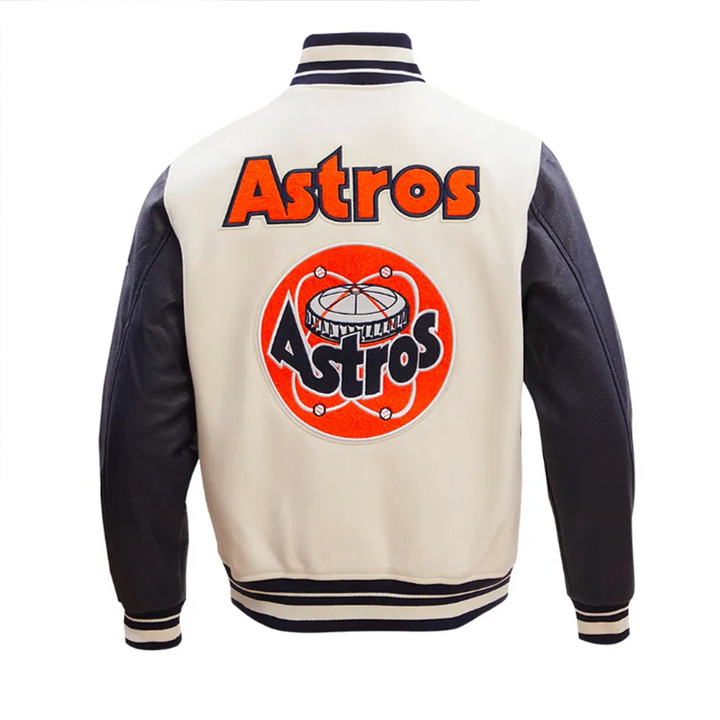 Back View Houston Astros Wool Jacket: