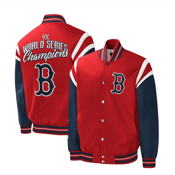 Front View Boston Red Sox Polyester Jacket: