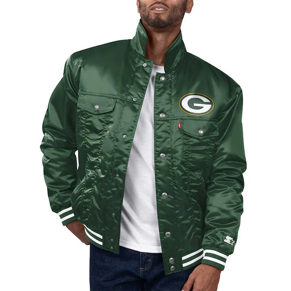 NFL Green Bay Packers Satin Jacket For Men and Women