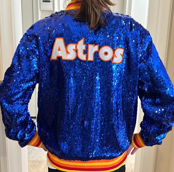 Astros Sequin Glitter Bomber Jacket | Women and Men Jacket