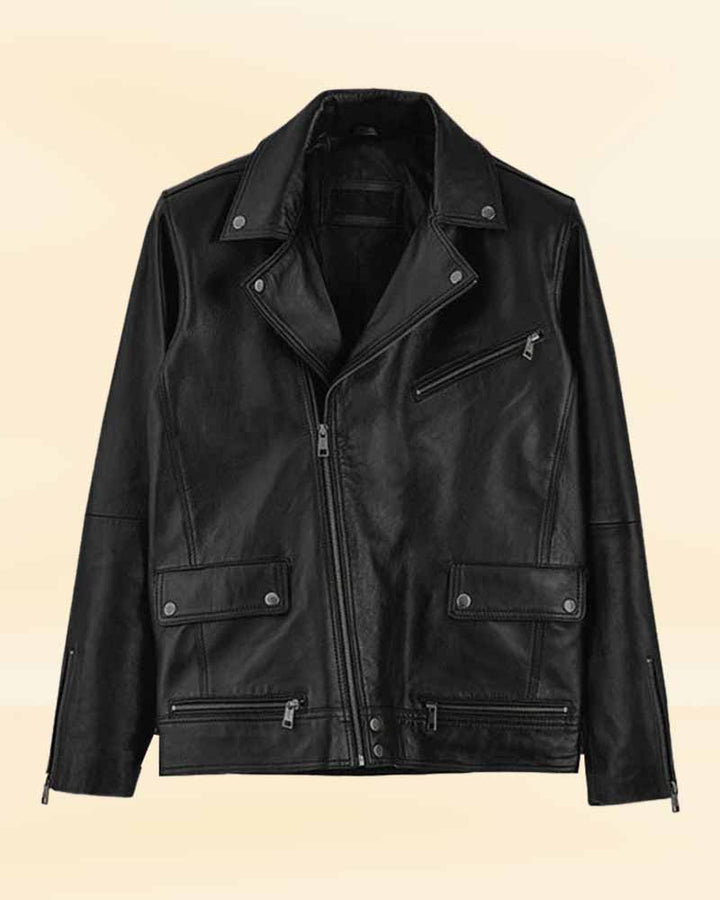 Stylish Black Leather Jacket Worn By Eddie Redmayne in American style