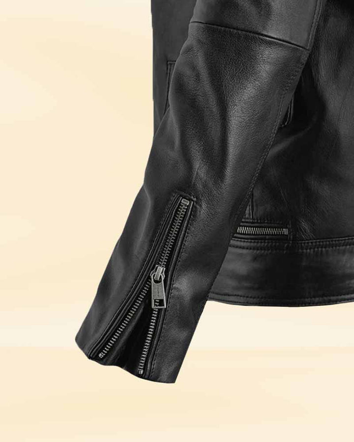 Eddie Redmayne Black Motorcycle Leather Jacket in USA market