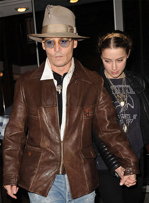Johnny Depp Brown Leather Jacket