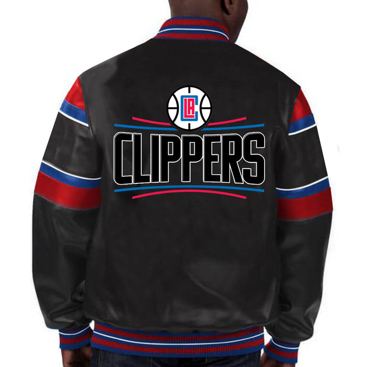 NBA LA Clippers Leather Jacket for Men and Women with team logo in USA